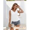 imageZeagoo Womens Tank Tops Summer Ruched Top V Neck Sleeveless Drawstring Side Casual Trendy Shirts 2025White