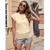 imageZeagoo Womens Tops Ruched Cap Short Sleeve Tshirts Shirts Crew Neck T Shirts Trendy Fashion Blouse SXXXL3pcs Wbrown  Beige  Black
