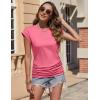 imageZeagoo Womens Tops Ruched Cap Short Sleeve Tshirts Shirts Crew Neck T Shirts Trendy Fashion Blouse SXXXL3pcs Xwatermelon Red  Khaki  Black