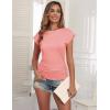 imageZeagoo Womens Tops Ruched Cap Short Sleeve Tshirts Shirts Crew Neck T Shirts Trendy Fashion Blouse SXXXLTangerine