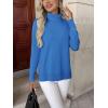 imageZeagoo Womens Turtleneck Sweater Long Sleeve Spilt Hem Casual Knit Pullover Chunky Fall Winter Jumper Top 2025Bright Blue