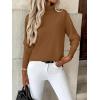 imageZeagoo Womens Turtleneck Sweater Long Sleeve Spilt Hem Casual Knit Pullover Chunky Fall Winter Jumper Top 2025Light Brown