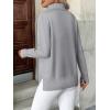 imageZeagoo Womens Turtleneck Sweater Long Sleeve Spilt Hem Casual Knit Pullover Chunky Fall Winter Jumper Top 2025Light Grey