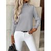imageZeagoo Womens Turtleneck Sweater Long Sleeve Spilt Hem Casual Knit Pullover Chunky Fall Winter Jumper Top 2025Light Grey
