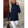 imageZeagoo Womens Turtleneck Sweater Long Sleeve Spilt Hem Casual Knit Pullover Chunky Fall Winter Jumper Top 2025Navy Blue