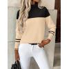 imageZeagoo Womens Turtleneck Sweater Long Sleeve Spilt Hem Casual Knit Pullover Chunky Fall Winter Jumper Top 2025Pat1