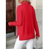 imageZeagoo Womens Turtleneck Sweater Long Sleeve Spilt Hem Casual Knit Pullover Chunky Fall Winter Jumper Top 2025Xmas Red