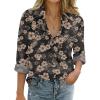 imageZeagoo Womens Cotton Linen Button Down Shirts Loose Fit Long Sleeve Collared Blouse Casual V Neck Tops Outfits S3XLSf209