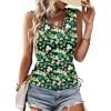 imageZeagoo Womens Tank Tops Summer Ruched Top V Neck Sleeveless Drawstring Side Casual Trendy Shirts 2025Pgreen Clover