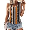 imageZeagoo Womens Tank Tops Summer Ruched Top V Neck Sleeveless Drawstring Side Casual Trendy Shirts 2025Sblack Khaki