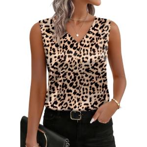 imageZeagoo Womens Silk Satin Tank Tops V Neck Casual Camisoles Sleeveless Business Work Blouses Dressy Summer ShirtsPan550
