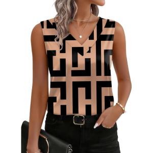 imageZeagoo Womens Silk Satin Tank Tops V Neck Casual Camisoles Sleeveless Business Work Blouses Dressy Summer ShirtsPjh308