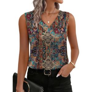 imageZeagoo Womens Silk Satin Tank Tops V Neck Casual Camisoles Sleeveless Business Work Blouses Dressy Summer ShirtsPmz721