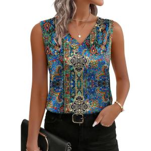 imageZeagoo Womens Silk Satin Tank Tops V Neck Casual Camisoles Sleeveless Business Work Blouses Dressy Summer ShirtsPmz779