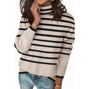 imageZeagoo Womens Turtleneck Sweater Long Sleeve Spilt Hem Casual Knit Pullover Chunky Fall Winter Jumper Top 2025Pat2