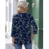 imageZeagoo 34 Length Sleeve Womens Tops Round Neck Casual Summer Tunic Tops Basic Tees Blouses Dressy TShirts Pleated Shirts02 Navy Floral