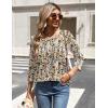 imageZeagoo 34 Length Sleeve Womens Tops Round Neck Casual Summer Tunic Tops Basic Tees Blouses Dressy TShirts Pleated ShirtsApricot