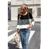 imageZeagoo 34 Length Sleeve Womens Tops Round Neck Casual Summer Tunic Tops Basic Tees Blouses Dressy TShirts Pleated ShirtsBlack Grey White