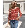 imageZeagoo 34 Length Sleeve Womens Tops Round Neck Casual Summer Tunic Tops Basic Tees Blouses Dressy TShirts Pleated ShirtsChristmas Print