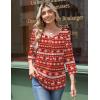 imageZeagoo 34 Length Sleeve Womens Tops Round Neck Casual Summer Tunic Tops Basic Tees Blouses Dressy TShirts Pleated ShirtsChristmas Print