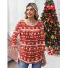imageZeagoo 34 Length Sleeve Womens Tops Round Neck Casual Summer Tunic Tops Basic Tees Blouses Dressy TShirts Pleated ShirtsChristmas Print