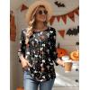 imageZeagoo 34 Length Sleeve Womens Tops Round Neck Casual Summer Tunic Tops Basic Tees Blouses Dressy TShirts Pleated ShirtsHalloween Print 01