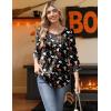 imageZeagoo 34 Length Sleeve Womens Tops Round Neck Casual Summer Tunic Tops Basic Tees Blouses Dressy TShirts Pleated ShirtsHalloween Print 01