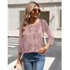 imageZeagoo 34 Length Sleeve Womens Tops Round Neck Casual Summer Tunic Tops Basic Tees Blouses Dressy TShirts Pleated ShirtsHot Pink