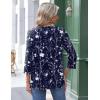 imageZeagoo 34 Length Sleeve Womens Tops Round Neck Casual Summer Tunic Tops Basic Tees Blouses Dressy TShirts Pleated ShirtsNavy Floral
