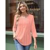 imageZeagoo 34 Length Sleeve Womens Tops Round Neck Casual Summer Tunic Tops Basic Tees Blouses Dressy TShirts Pleated ShirtsPink