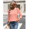 imageZeagoo 34 Length Sleeve Womens Tops Round Neck Casual Summer Tunic Tops Basic Tees Blouses Dressy TShirts Pleated ShirtsPink