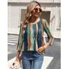 imageZeagoo 34 Length Sleeve Womens Tops Round Neck Casual Summer Tunic Tops Basic Tees Blouses Dressy TShirts Pleated ShirtsTie Dye