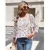imageZeagoo 34 Length Sleeve Womens Tops Round Neck Casual Summer Tunic Tops Basic Tees Blouses Dressy TShirts Pleated ShirtsWhite Pink
