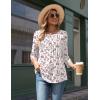imageZeagoo 34 Length Sleeve Womens Tops Round Neck Casual Summer Tunic Tops Basic Tees Blouses Dressy TShirts Pleated ShirtsWhite Pink