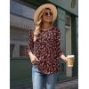 imageZeagoo 34 Length Sleeve Womens Tops Round Neck Casual Summer Tunic Tops Basic Tees Blouses Dressy TShirts Pleated ShirtsWine Red