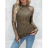 imageZeagoo Long Sleeve Shirts for Women Floral Mesh Sheer Top Mock Neck Double Lined Fitted Going Out BlousesAn127