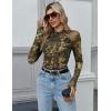 imageZeagoo Long Sleeve Shirts for Women Floral Mesh Sheer Top Mock Neck Double Lined Fitted Going Out BlousesCx295
