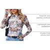 imageZeagoo Long Sleeve Shirts for Women Floral Mesh Sheer Top Mock Neck Double Lined Fitted Going Out BlousesDw137