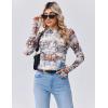 imageZeagoo Long Sleeve Shirts for Women Floral Mesh Sheer Top Mock Neck Double Lined Fitted Going Out BlousesDw137