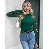 imageZeagoo Long Sleeve Shirts for Women Floral Mesh Sheer Top Mock Neck Double Lined Fitted Going Out BlousesGreen