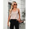 imageZeagoo Silk Camisole Tops for Women 2025 V Neck Satin Tank Top Spaghetti Strap Cross Back Sleeveless Summer Blouses1 Pack Light Champagne