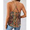 imageZeagoo Womens Cowl Neck Satin Camisole Sleeveless Sexy Spaghetti Strap Silk Cami Backless Tank Tops Halter Basic Tank ShirtsBoho Pattern Mz271