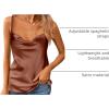 imageZeagoo Womens Cowl Neck Satin Camisole Sleeveless Sexy Spaghetti Strap Silk Cami Backless Tank Tops Halter Basic Tank ShirtsBrown