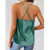 imageZeagoo Womens Cowl Neck Satin Camisole Sleeveless Sexy Spaghetti Strap Silk Cami Backless Tank Tops Halter Basic Tank ShirtsForest Green