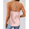 imageZeagoo Womens Cowl Neck Satin Camisole Sleeveless Sexy Spaghetti Strap Silk Cami Backless Tank Tops Halter Basic Tank ShirtsPink