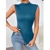 imageZeagoo Womens Mock Turtleneck Tank Tops 2025 Slim Fitted Sleeveless Top Stretchy Basic Casual Layer Tee ShirtsDark Blue