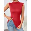 imageZeagoo Womens Mock Turtleneck Tank Tops 2025 Slim Fitted Sleeveless Top Stretchy Basic Casual Layer Tee ShirtsRed