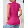 imageZeagoo Womens Mock Turtleneck Tank Tops 2025 Slim Fitted Sleeveless Top Stretchy Basic Casual Layer Tee ShirtsRose Red