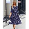 imageZeagoo 34 Sleeve Womens Dress Casual Flowy ALine Midi Tshirt Dresses with Pockets Crewneck Vocation Boho Beach SundressSf180