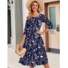 imageZeagoo 34 Sleeve Womens Dress Casual Flowy ALine Midi Tshirt Dresses with Pockets Crewneck Vocation Boho Beach SundressSf180